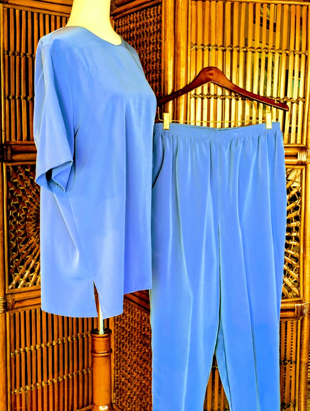 DRAPER'S & DAMON'S Paisley Blazer with Solid Blue Top and Pant Set - 1X - Picture 4 of 13